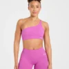 Enhance Nahtloser Ein-Schulter-Sport-BH