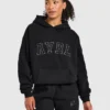 Varsity-Applikation – Oversize-Hoodie