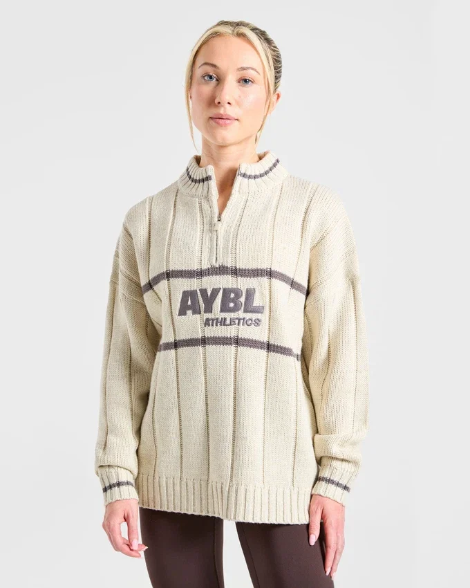 Athletics Oversized-Strickpullover mit 1/4-Reißverschluss