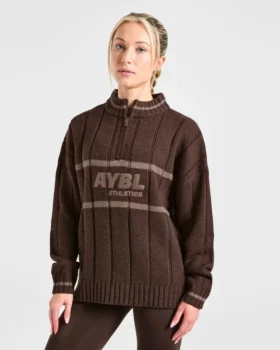 Athletics Oversized-Strickpullover mit 1/4-Reißverschluss