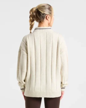 Athletics Oversized-Strickpullover mit 1/4-Reißverschluss