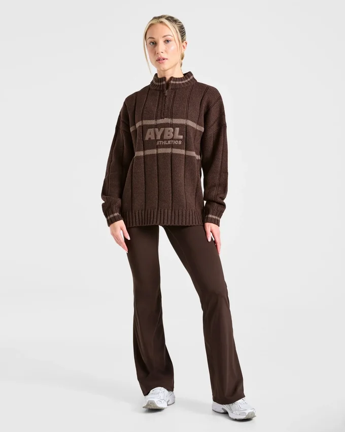 Athletics Oversized-Strickpullover mit 1/4-Reißverschluss