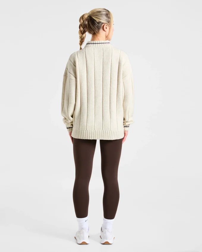 Athletics Oversized-Strickpullover mit 1/4-Reißverschluss