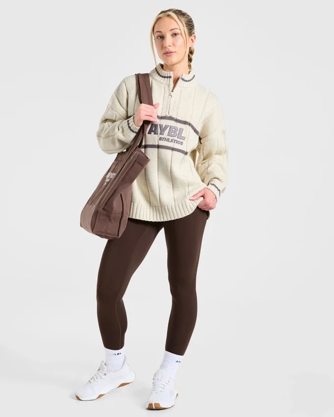 Athletics Oversized-Strickpullover mit 1/4-Reißverschluss