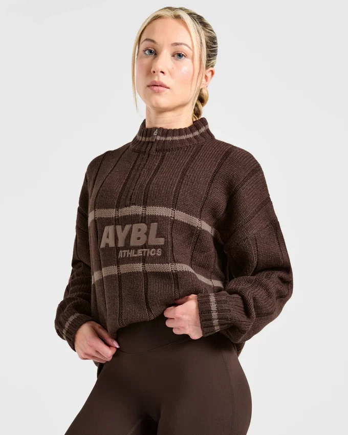 Athletics Oversized-Strickpullover mit 1/4-Reißverschluss