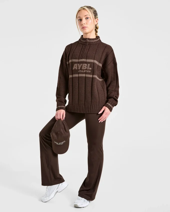 Athletics Oversized-Strickpullover mit 1/4-Reißverschluss
