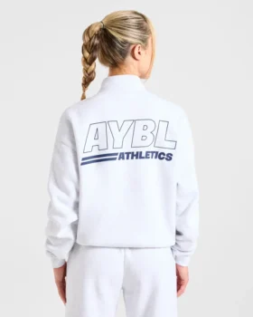 Athletics Track Oversized-Pullover mit 1/4-Reißverschluss
