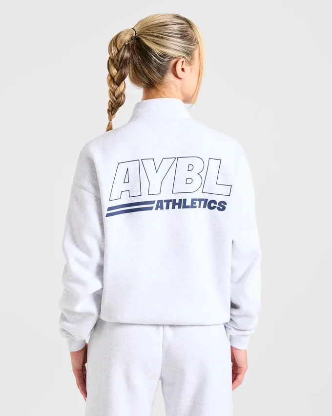 Athletics Track Oversized-Pullover mit 1/4-Reißverschluss