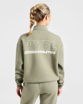 Athletics Track Oversized-Pullover mit 1/4-Reißverschluss
