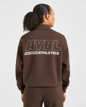 Athletics Track Oversized-Pullover mit 1/4-Reißverschluss