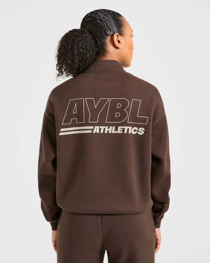 Athletics Track Oversized-Pullover mit 1/4-Reißverschluss