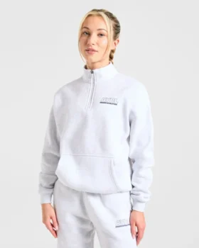 Athletics Track Oversized-Pullover mit 1/4-Reißverschluss