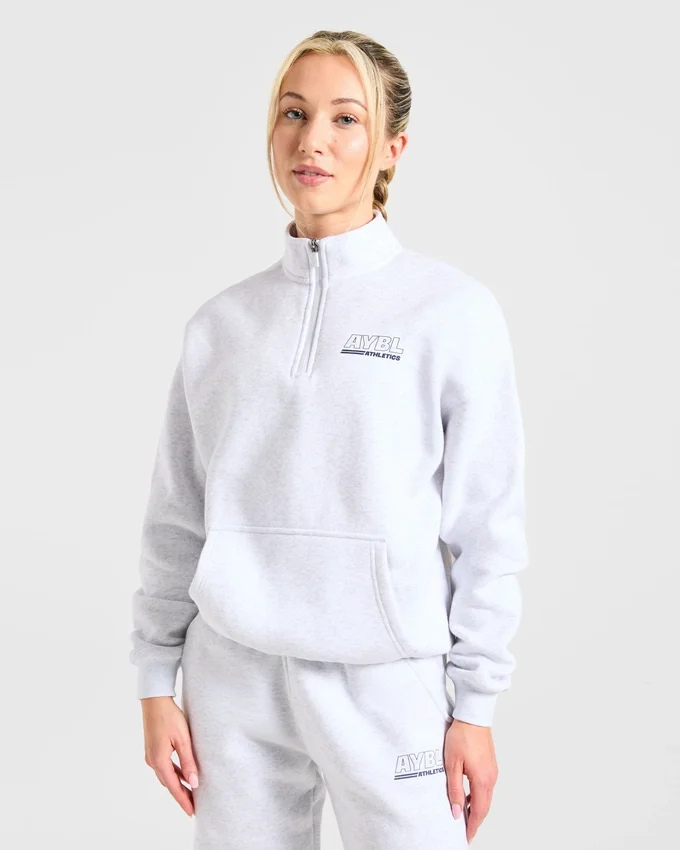 Athletics Track Oversized-Pullover mit 1/4-Reißverschluss