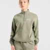 Athletics Track Oversized-Pullover mit 1/4-Reißverschluss