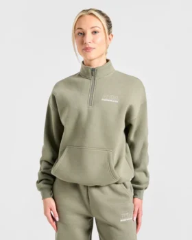 Athletics Track Oversized-Pullover mit 1/4-Reißverschluss