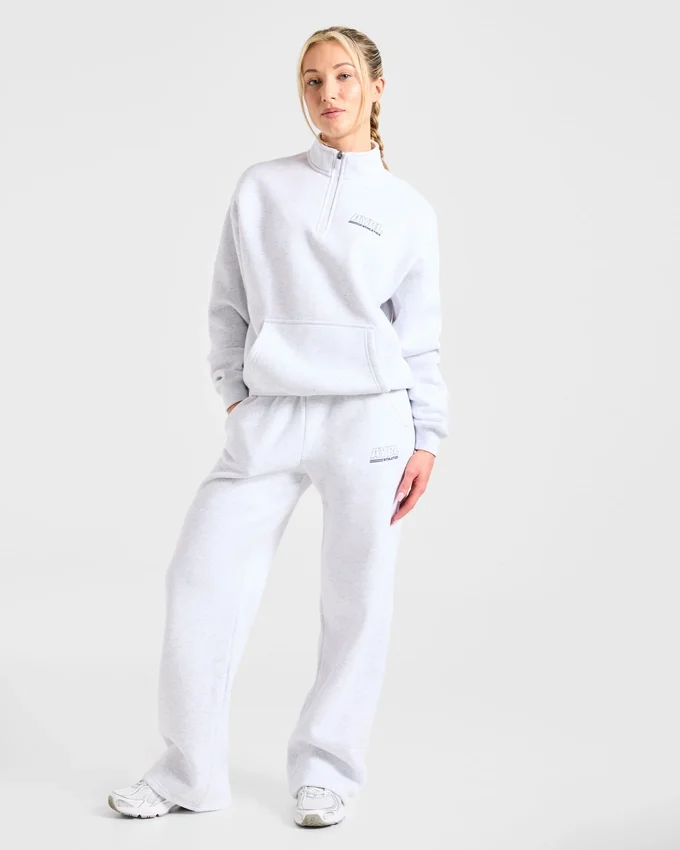 Athletics Track Oversized-Pullover mit 1/4-Reißverschluss