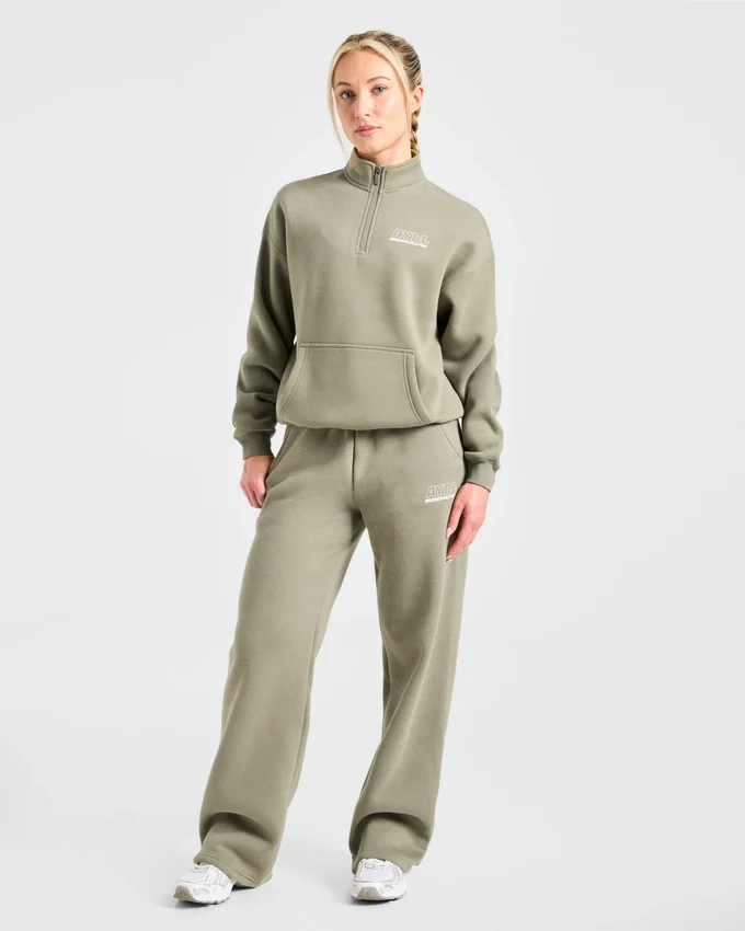 Athletics Track Oversized-Pullover mit 1/4-Reißverschluss