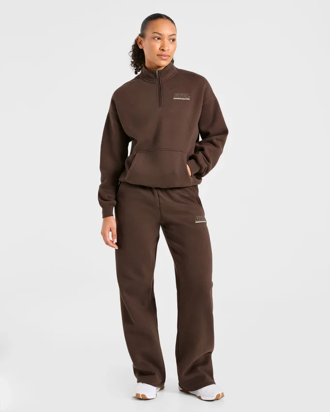 Athletics Track Oversized-Pullover mit 1/4-Reißverschluss