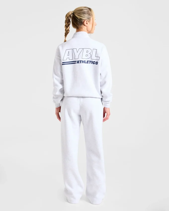 Athletics Track Oversized-Pullover mit 1/4-Reißverschluss