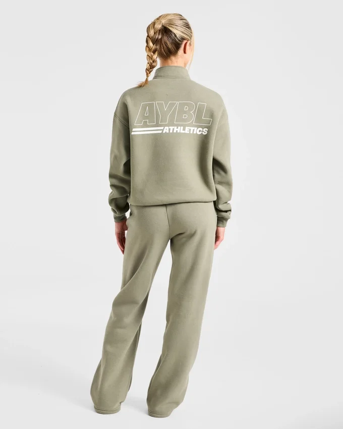 Athletics Track Oversized-Pullover mit 1/4-Reißverschluss