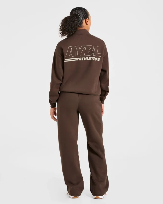 Athletics Track Oversized-Pullover mit 1/4-Reißverschluss