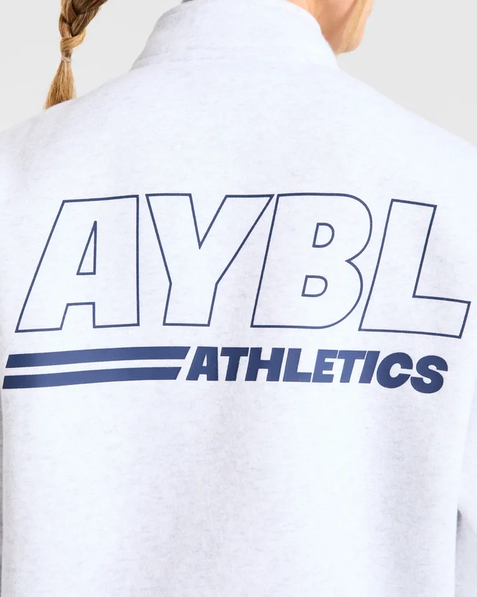 Athletics Track Oversized-Pullover mit 1/4-Reißverschluss