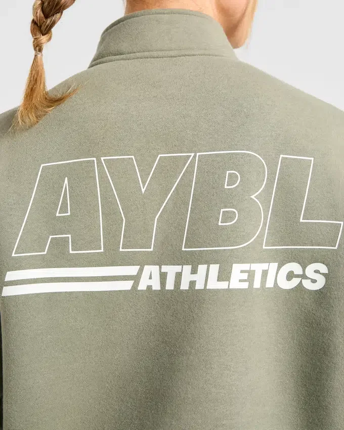 Athletics Track Oversized-Pullover mit 1/4-Reißverschluss