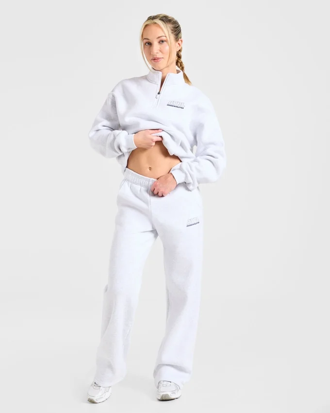 Athletics Track Oversized-Pullover mit 1/4-Reißverschluss
