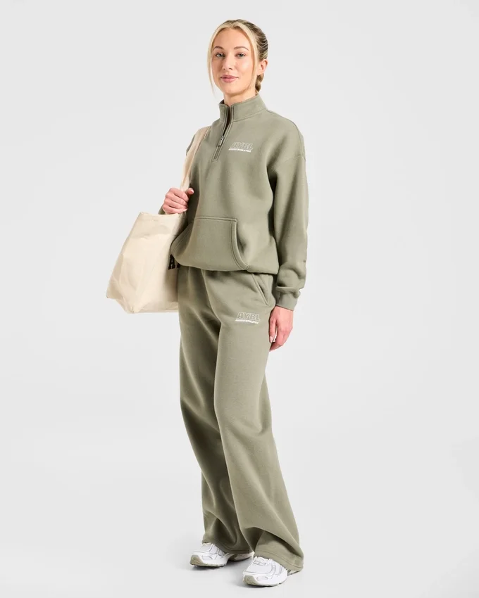 Athletics Track Oversized-Pullover mit 1/4-Reißverschluss