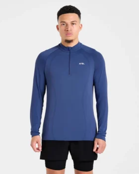 Attain nahtloser Pullover mit halbem Reißverschluss