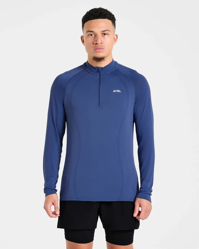 Attain nahtloser Pullover mit halbem Reißverschluss