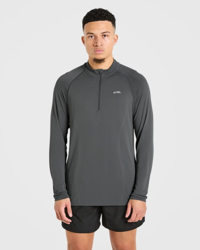 Attain nahtloser Pullover mit halbem Reißverschluss