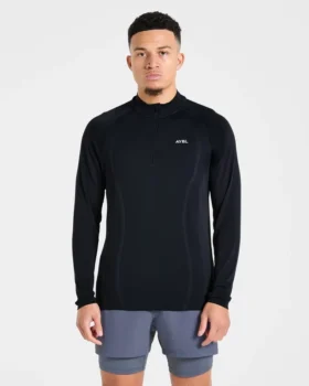Attain nahtloser Pullover mit halbem Reißverschluss