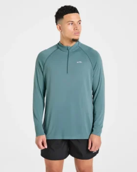 Attain nahtloser Pullover mit halbem Reißverschluss