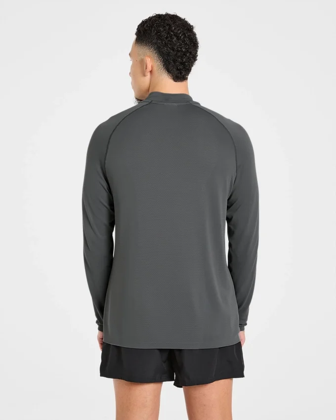 Attain nahtloser Pullover mit halbem Reißverschluss