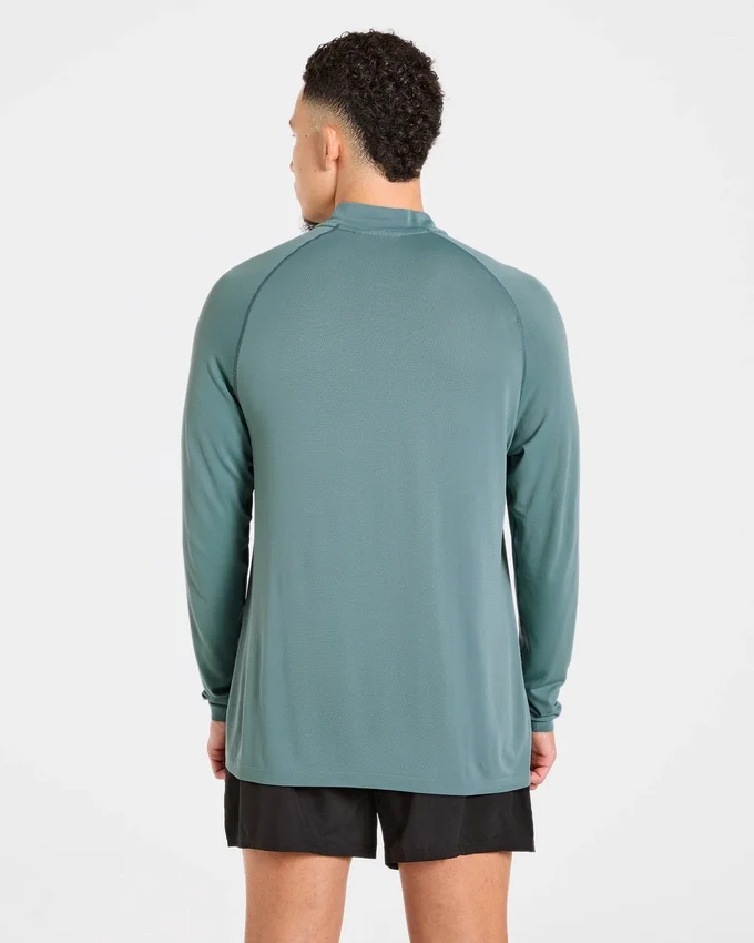 Attain nahtloser Pullover mit halbem Reißverschluss