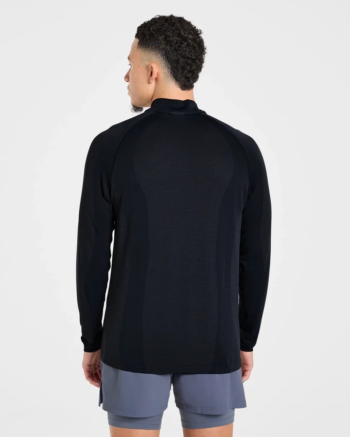 Attain nahtloser Pullover mit halbem Reißverschluss