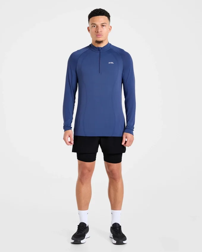 Attain nahtloser Pullover mit halbem Reißverschluss