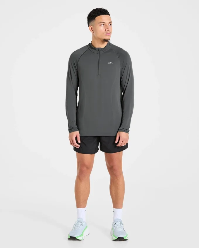 Attain nahtloser Pullover mit halbem Reißverschluss