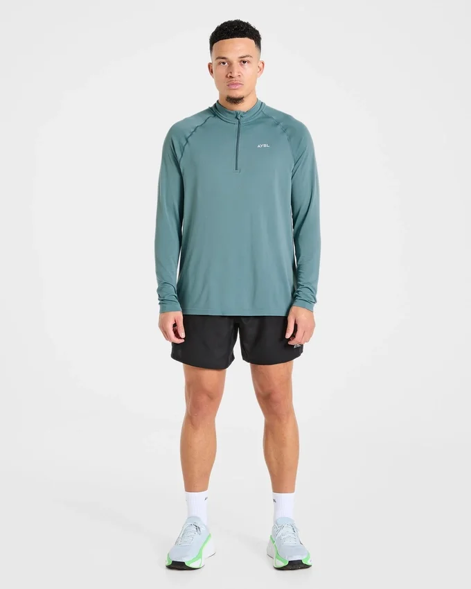 Attain nahtloser Pullover mit halbem Reißverschluss