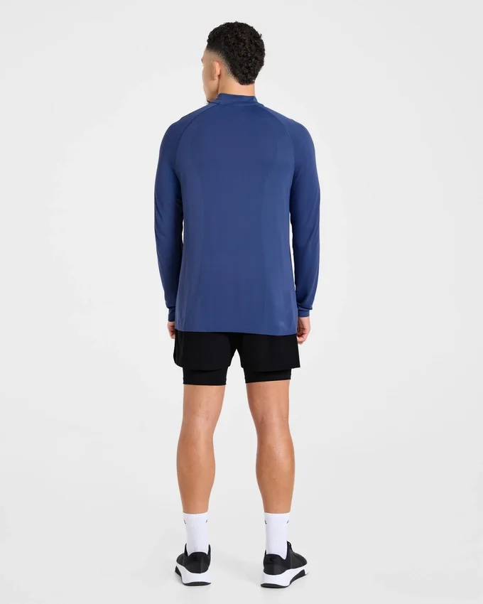 Attain nahtloser Pullover mit halbem Reißverschluss
