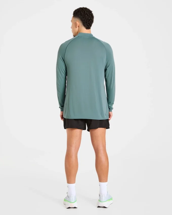 Attain nahtloser Pullover mit halbem Reißverschluss
