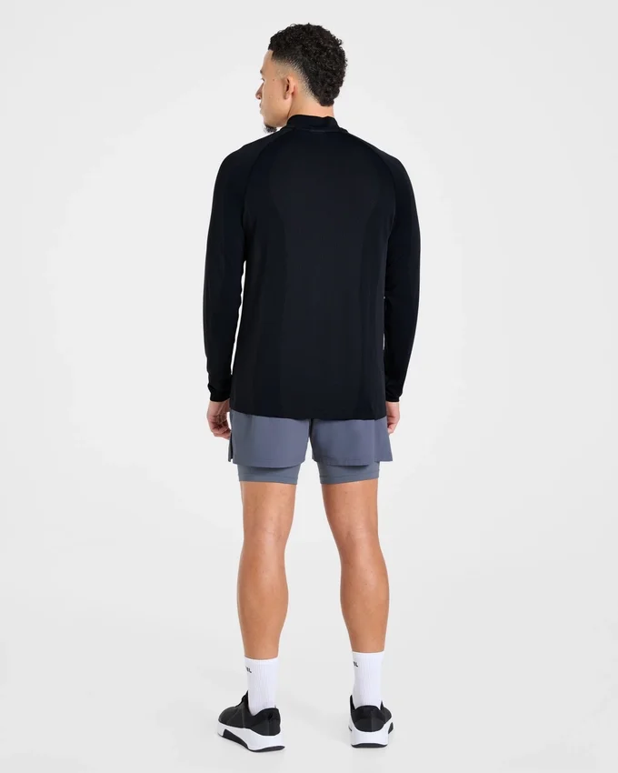 Attain nahtloser Pullover mit halbem Reißverschluss