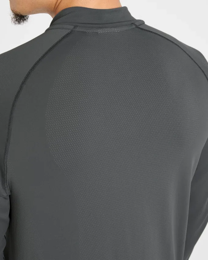 Attain nahtloser Pullover mit halbem Reißverschluss