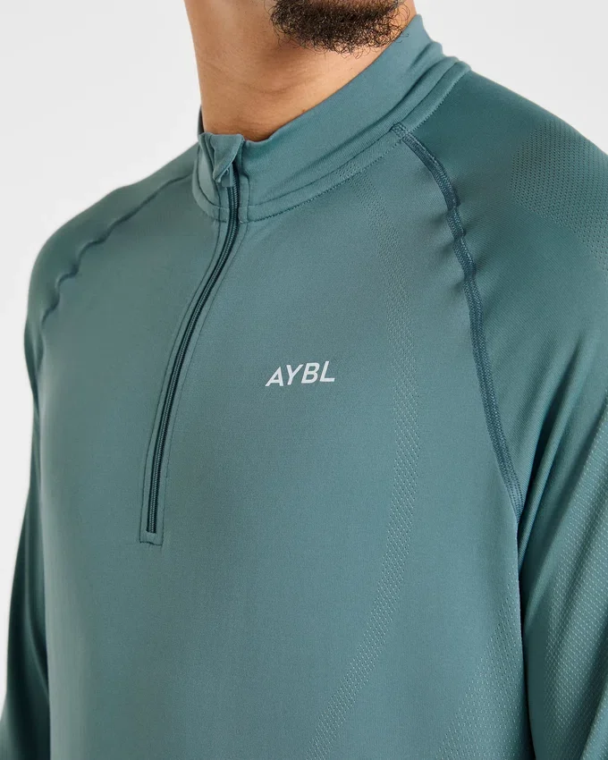 Attain nahtloser Pullover mit halbem Reißverschluss