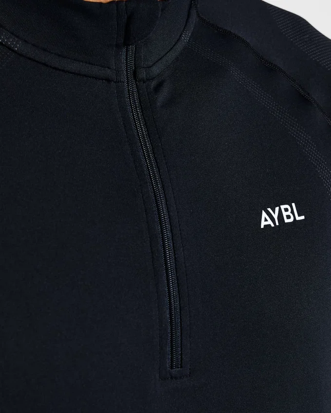 Attain nahtloser Pullover mit halbem Reißverschluss