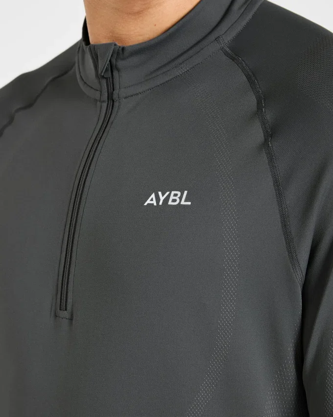 Attain nahtloser Pullover mit halbem Reißverschluss