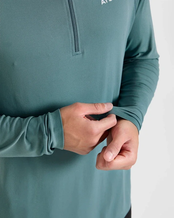 Attain nahtloser Pullover mit halbem Reißverschluss