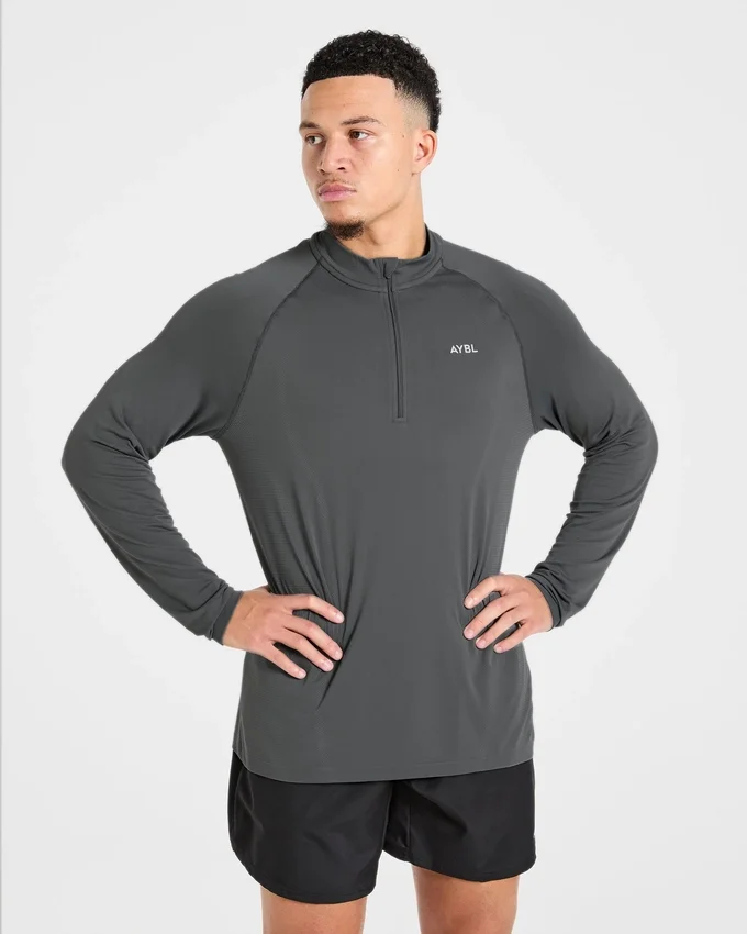 Attain nahtloser Pullover mit halbem Reißverschluss