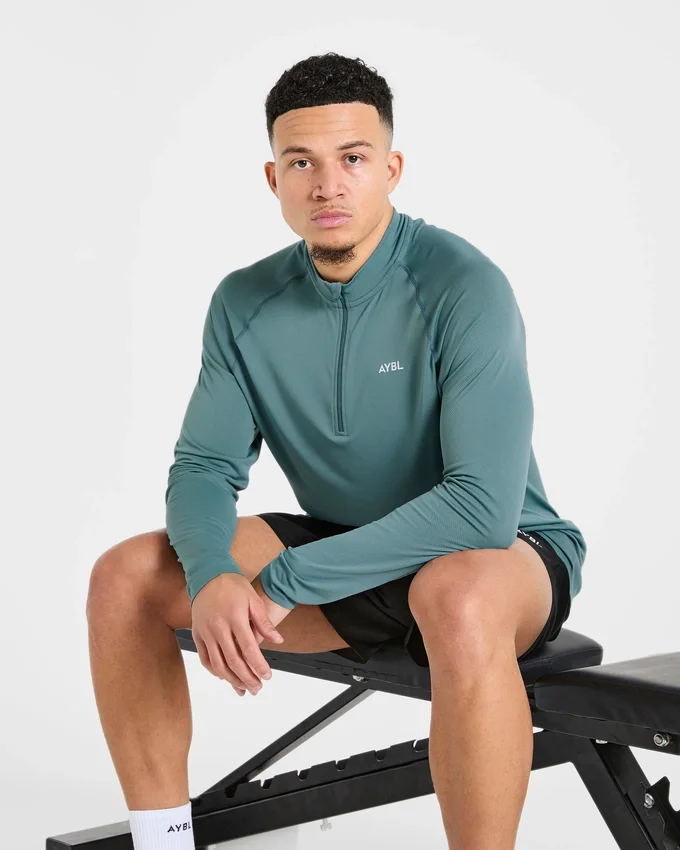Attain nahtloser Pullover mit halbem Reißverschluss